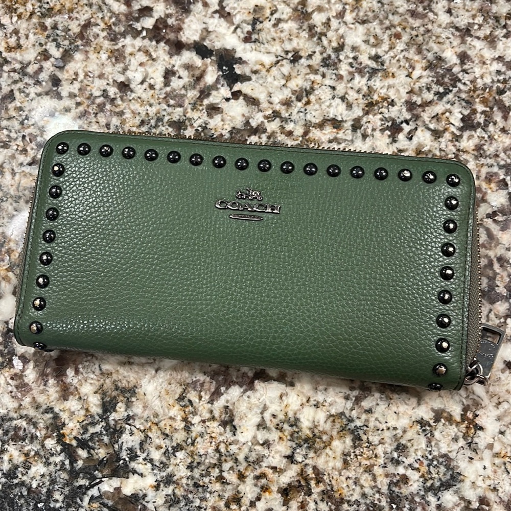 Coach Leather Studded Wallet